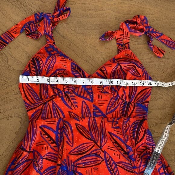 Alexis for Target Tropical Leaf Tie Strap Asymmetrical Dress Size XS - Picture 10 of 11